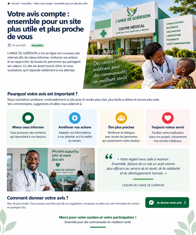 Création de notre site : une nouvelle étape pour mieux agir ensemble